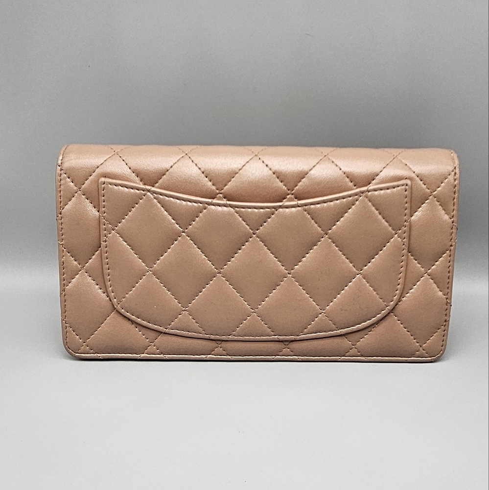 🖤CANEL Tan Quilted Leather Wallet/Clutch🖤 - Picture 5 of 17